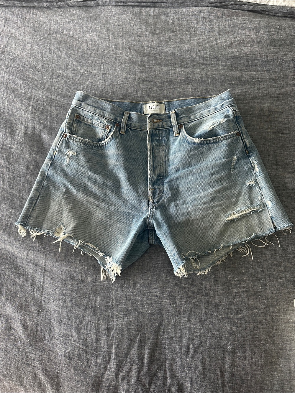 Agolde Parker Long Jean Shorts - Swapmeet wash sz 28